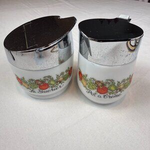 Vintage French Gemco Milk Glass Sugar & Creamer Set | Le Sucrier & Pot à Crème R